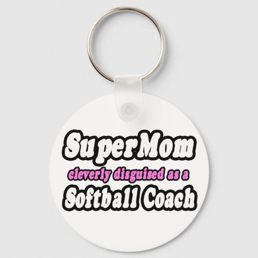 SuperMam... Softball Coach Sleutelhanger (Voorkant)