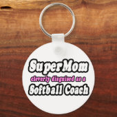 SuperMam... Softball Coach Sleutelhanger (Voorkant)