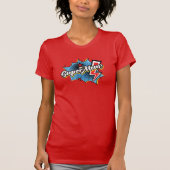SuperMam Superheld stripstijl Gift t-shirt in rood (Voorkant)