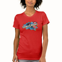 SuperMam Superheld stripstijl Gift t-shirt in rood