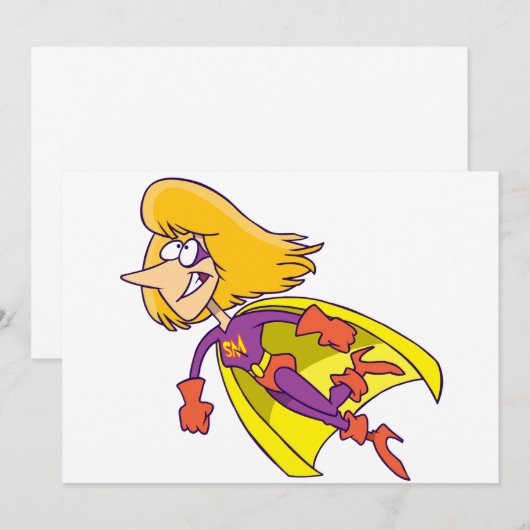 Supermam-uitnodigingen Kaart (Voorkant / Achterkant)