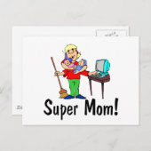 Supermama (4 armen) briefkaart (Voorkant / Achterkant)