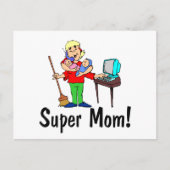 Supermama (4 armen) briefkaart (Voorkant)
