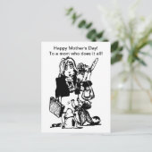 Supermama: Een moeder die alles doet Briefkaart (Staand voorkant)