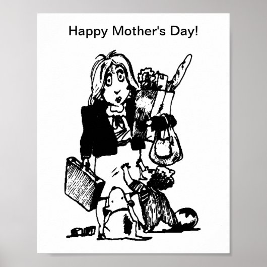 Supermama Happy Moederdag Small Poster (Voorkant)