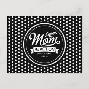 Supermama in actie donker briefkaart