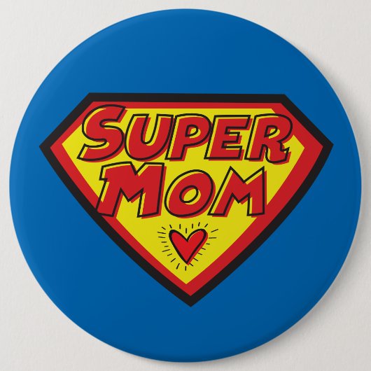 Supermama-symbool - ronde button 6,0 cm (Voorkant)