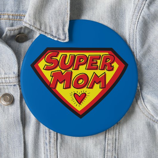 Supermama-symbool - ronde button 6,0 cm (In situ)