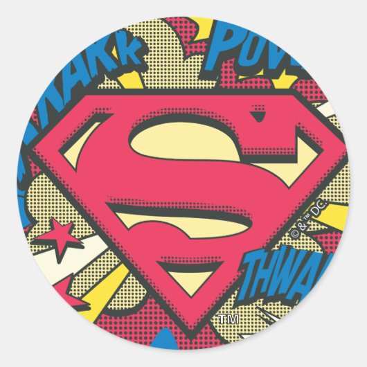 Superman 66 ronde sticker (Voorkant)