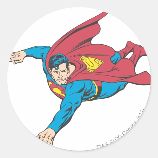 Superman 90 ronde sticker (Voorkant)