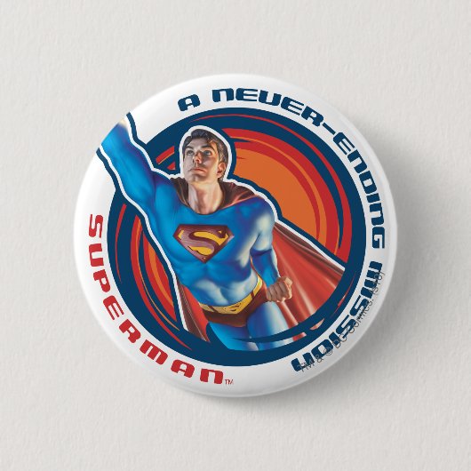Superman A-missie zonder einde Ronde Button 5,7 Cm (Voorkant)