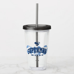Superman aan de overkant van het Wereldbol Acryl Drinkbeker
