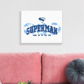 Superman aan de overkant van het Wereldbol Canvas Afdruk (Insitu (Woonkamer))