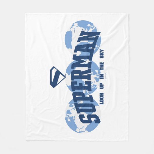 Superman aan de overkant van het Wereldbol Fleece Deken (Voorkant)