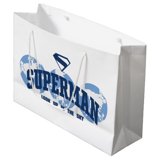 Superman aan de overkant van het Wereldbol Groot Cadeauzakje (Voorkant Gekanteld)