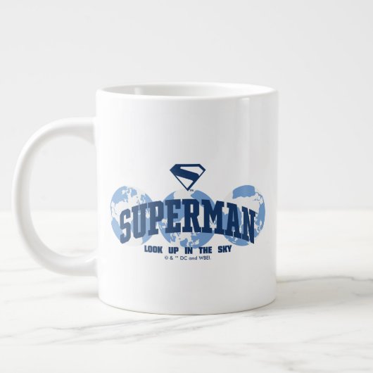 Superman aan de overkant van het Wereldbol Grote Koffiekop (Links)