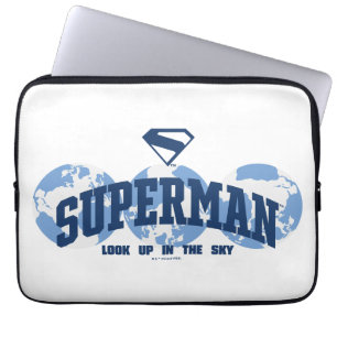 Superman aan de overkant van het Wereldbol Laptop Sleeve
