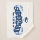 Superman aan de overkant van het Wereldbol Sherpa Deken (Voorkant)