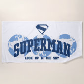 Superman aan de overkant van het Wereldbol Strandlaken (Voorkant)