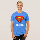 Superman | Aangepaste naam Tri-Blend Shirt (Voorkant volledig)