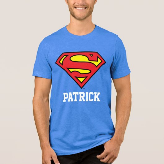 Superman | Aangepaste naam Tri-Blend Shirt (Voorkant)