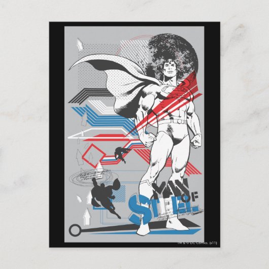 Superman - Absurd Collage Poster Briefkaart (Voorkant)
