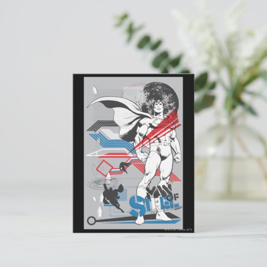 Superman - Absurd Collage Poster Briefkaart (Staand voorkant)