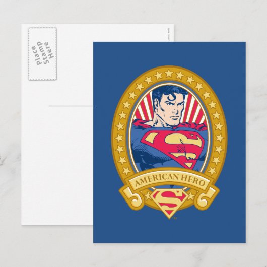 Superman American Hero Briefkaart (Voorkant / Achterkant)