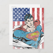 Superman & Amerikaanse vlag Briefkaart (Voorkant / Achterkant)