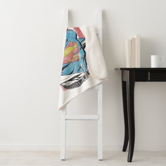 Superman & Amerikaanse vlag Sherpa Deken (In situ)