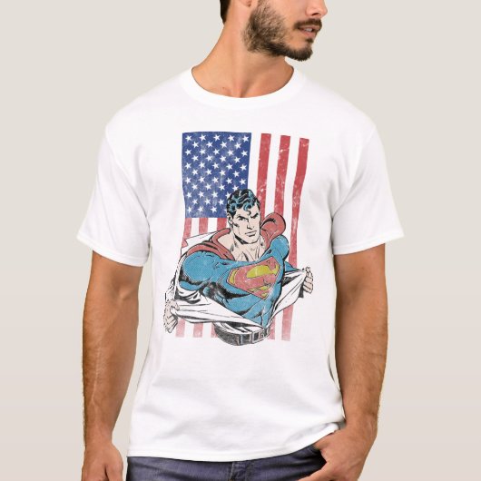 Superman & Amerikaanse vlag T-shirt (Voorkant)