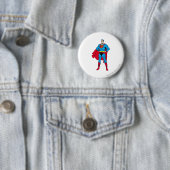 Superman Arms Folded Ronde Button 5,7 Cm (In situ)