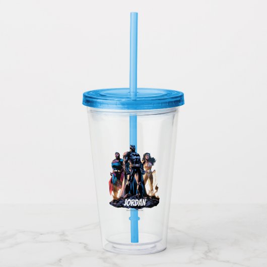 Superman, Batman en Wonder Woman Trinity Acryl Drinkbeker (Voorkant)