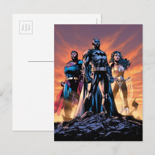Superman, Batman en Wonder Woman Trinity Briefkaart (Voorkant / Achterkant)