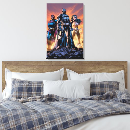 Superman, Batman en Wonder Woman Trinity Canvas Afdruk (Insitu (Slaapkamer))