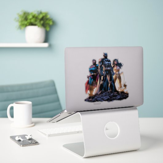Superman, Batman en Wonder Woman Trinity Sticker (Laptop op bureau)