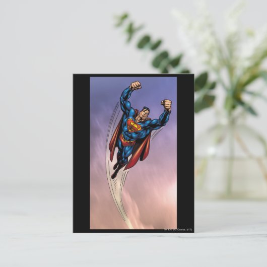 Superman beide opgestoken wapens briefkaart (Staand voorkant)
