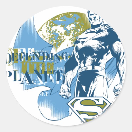Superman | Bescherming van de planeet Ronde Sticker (Voorkant)