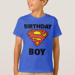 Superman | Birthday Boy - Naam & Leeftijd T-shirt<br><div class="desc">Ben zeker om uit de menigte met dit geweldige Superman verjaardagt T-shirt van de Gelijkstrook van te komen. Pas dit T-shirt van de verjaardag aan met de leeftijd en de naam van uw kind.</div>