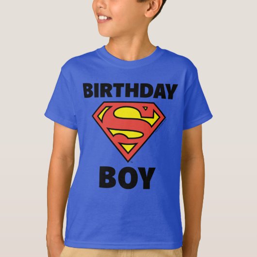 Superman | Birthday Boy - Naam & Leeftijd T-shirt (Voorkant)