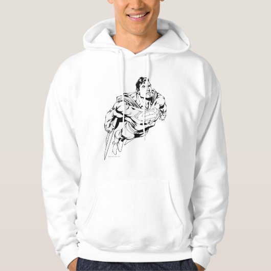 Superman Black en White 1 Hoodie (Voorkant)