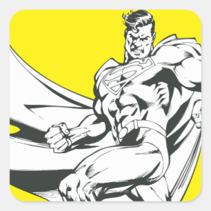 Superman Black en White 2 Vierkante Sticker