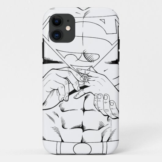 Superman Black en White 3 Case-Mate iPhone Case (Achterkant)