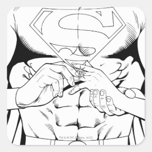 Superman Black en White 3 Vierkante Sticker