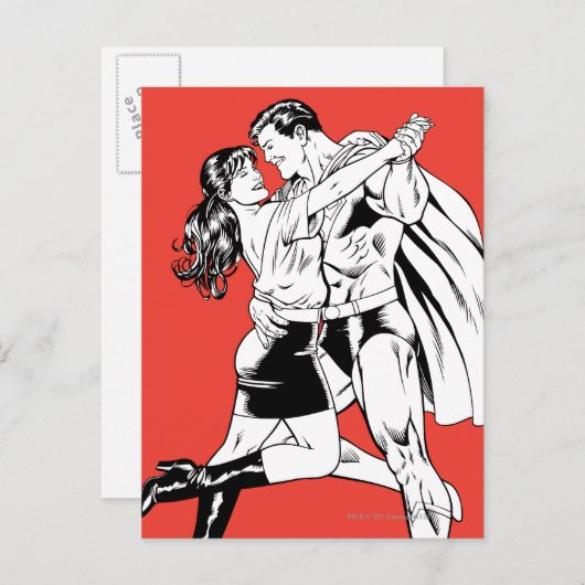 Superman Black en White 4 Briefkaart (Voorkant / Achterkant)