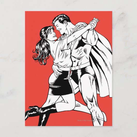 Superman Black en White 4 Briefkaart (Voorkant)