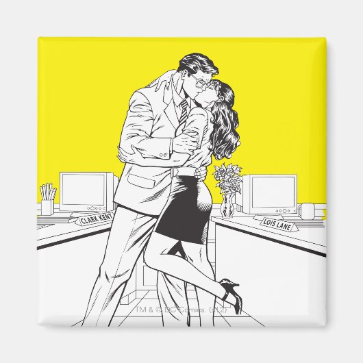 Superman Black en White 5 Magneet (Voorkant)