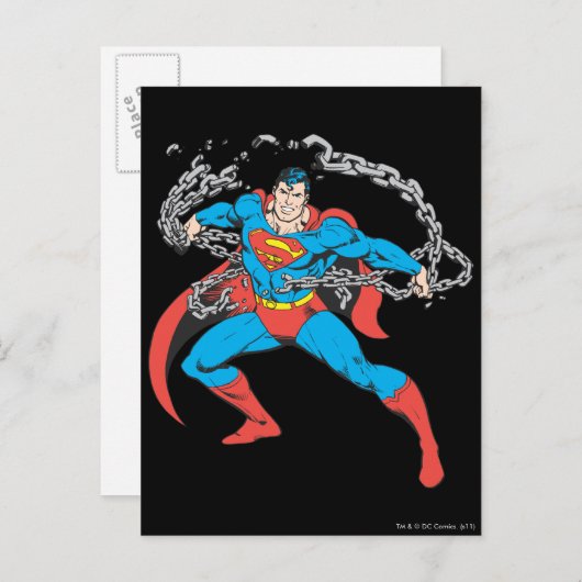 Superman Breaks Chains 2 Briefkaart (Voorkant / Achterkant)