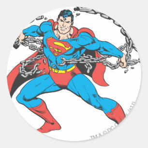 Superman Breaks Chains 2 Ronde Sticker