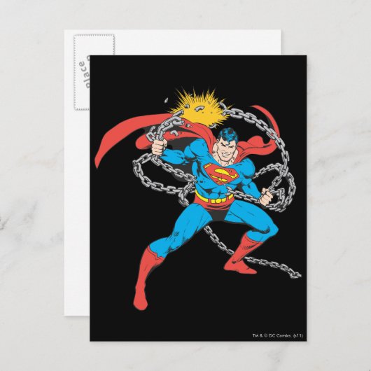 Superman Breaks Chains 3 Briefkaart (Voorkant / Achterkant)